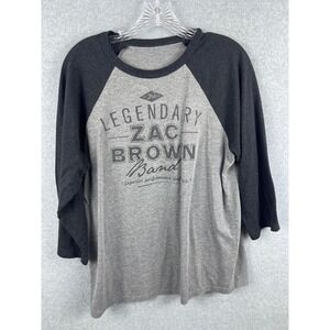 Legendary Zac Brown Mand Logo Shirt Size M ? Gray Black Long Sleeves Tee Country